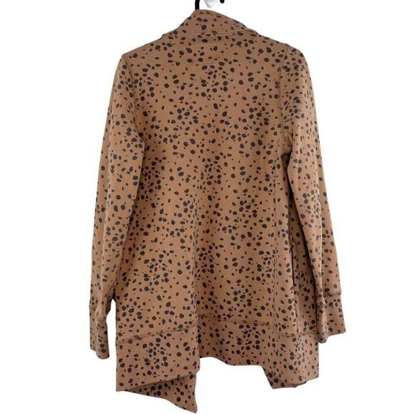 Abercrombie & Fitch Open Front Dalmatian Spot Brown Cardigan Sweater Size Small - Picture 2 of 7
